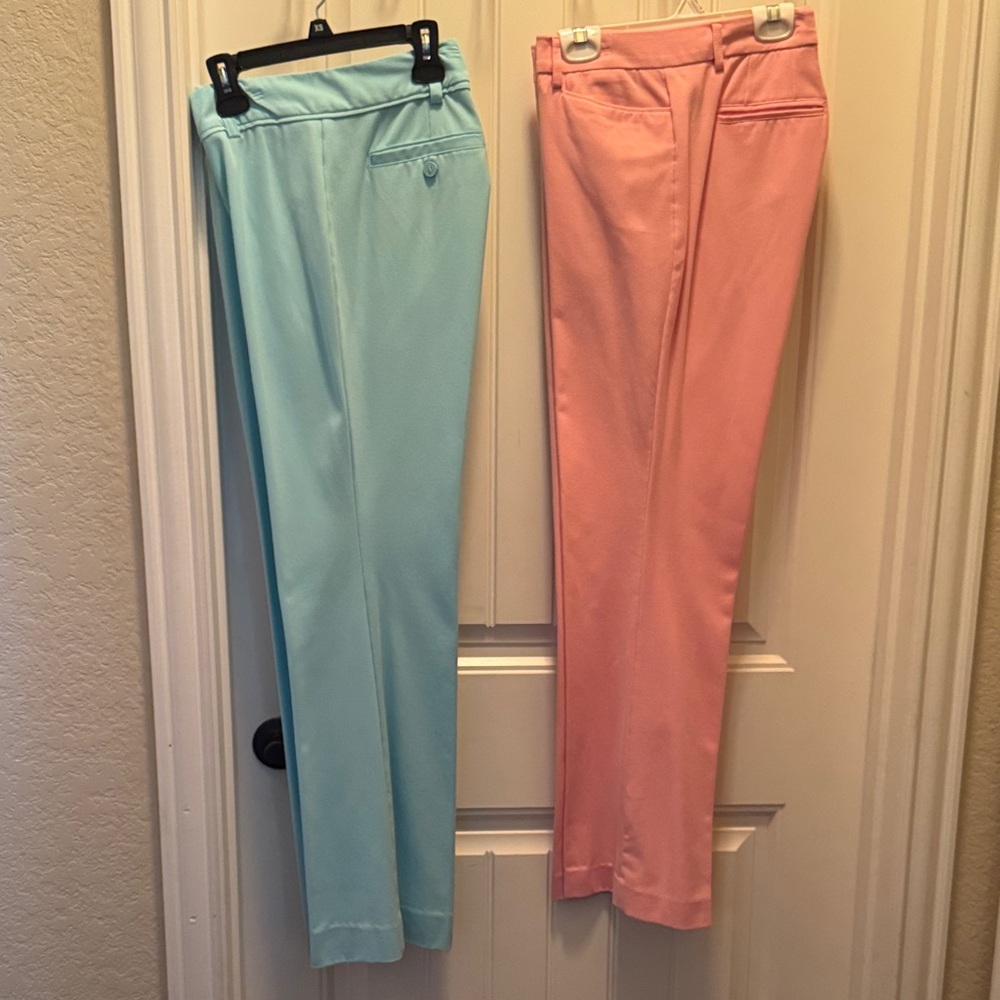 Pastel Slim Dress Pants - Blue and Pink